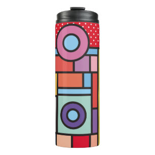 Trendy geometric elements memphis design. Retro st Thermal Tumbler