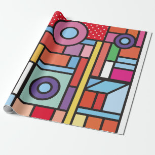 Trendy geometric elements memphis design. Retro st Wrapping Paper
