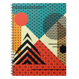 Trendy Geometric Elements, Retro Style. Notebook