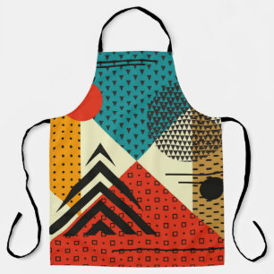 Trendy geometric elements. Retro style texture, pa Apron