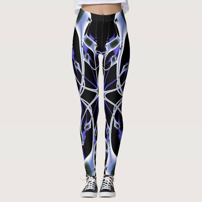 Trendy Geometric Fractal Leggings (Front)