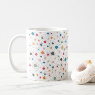 Trendy geometric lines and dots pattern coffee mug