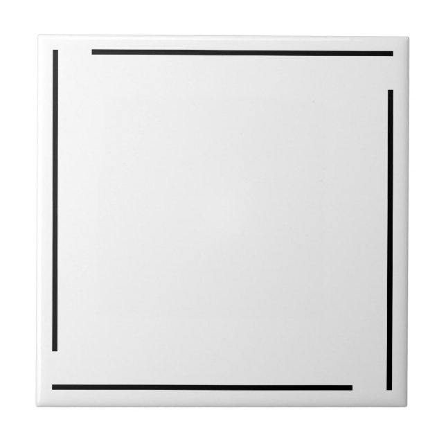 Trendy Geometric Minimalist Black And White Tile (Front)