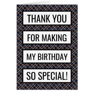 Trendy Geometric Pattern, Birthday Thank You