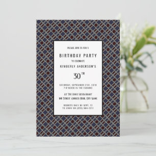Trendy Geometric Pattern, Modern Birthday Party Invitation