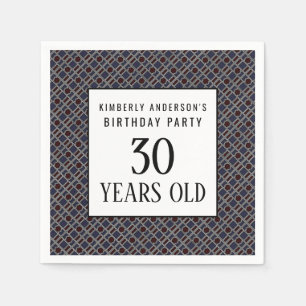 Trendy Geometric Pattern, Modern Birthday Party Napkin