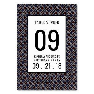 Trendy Geometric Pattern, Modern Birthday Table No Table Number
