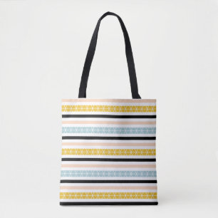 Trendy Geometric Striped Pattern Tote Bag