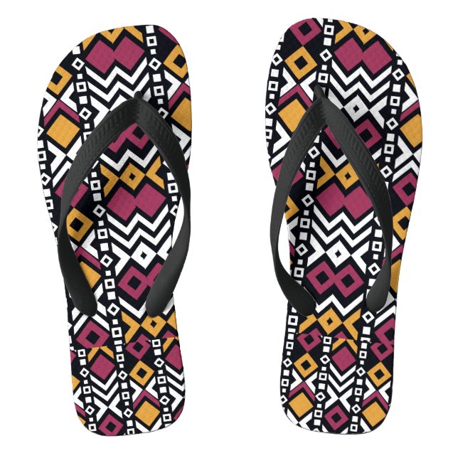 Trendy geometrical colourful blocks flip flops (Footbed)