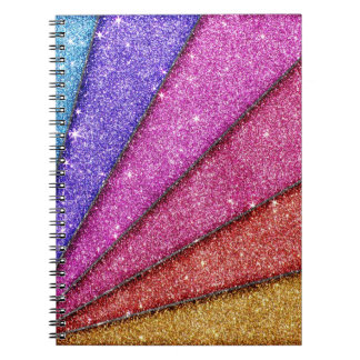 Trendy Geometrical Glitter Stripes Notebook