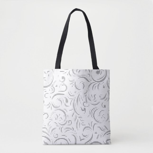 Trendy Ghost & Kangaroo Line Art Tote Bag (Front)