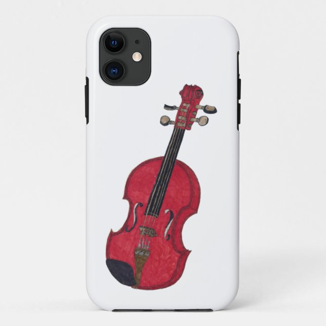 Trendy gift illustration drawing cool red violin  Case-Mate iPhone case (Back)