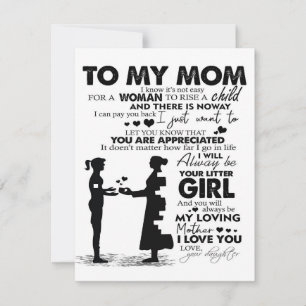 Trendy Gift   Letter To My Mum   Invitation