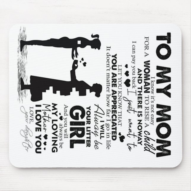 Trendy Gift | Letter To My Mum | Mouse Mat (Front)