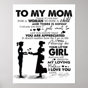 Trendy Gift Letter To My Mum Poster