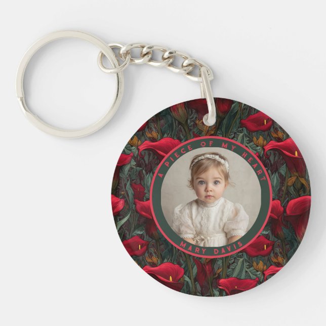 Trendy Gifts For Sister Photo Calla Lilies Key Ring (Front)