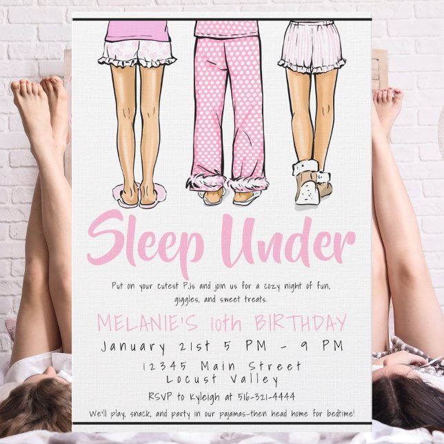 Trendy Girls Tween Pajama Sleep Under | PJ Party  Invitation (Creator Uploaded)
