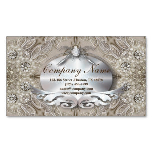 Trendy Girly Chic Gatsby Fashion Paris Lace Magnetic Business Card