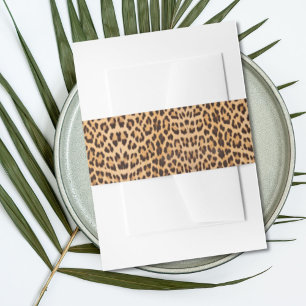 trendy girly chic wild safari leopard print invitation belly band
