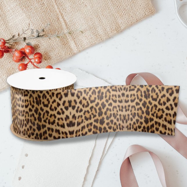 trendy girly chic wild safari leopard print satin ribbon (Creator Uploaded)
