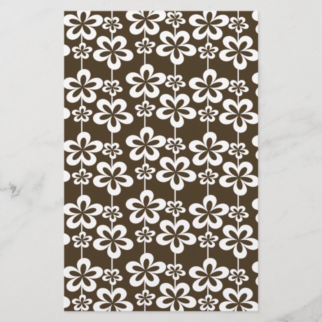 Trendy Girly Floral Pattern Stationery (Front)