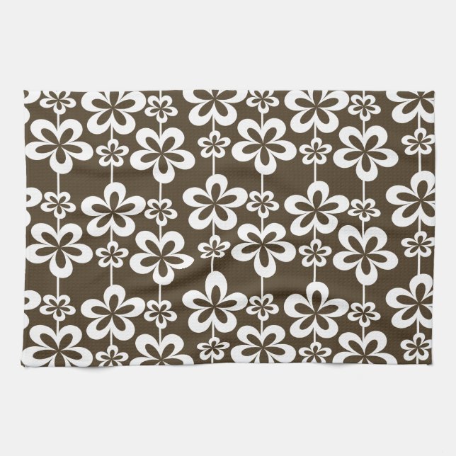 Trendy Girly Floral Pattern Tea Towel (Horizontal)