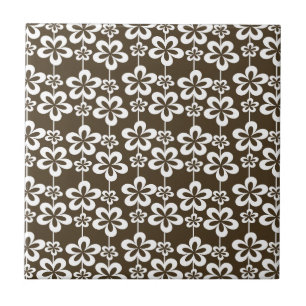Trendy Girly Floral Pattern Tile