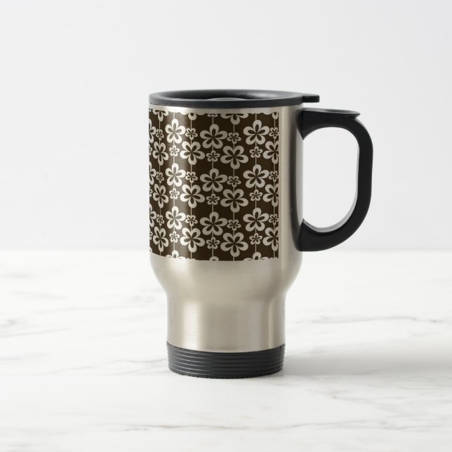 Trendy Girly Floral Pattern Travel Mug (Right)