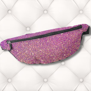 Trendy Girly Gradient Ombre Purple Pink Glitter Bum Bags