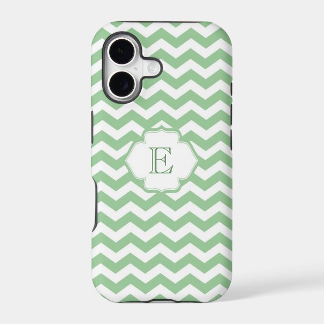 Trendy girly lime green chevron zigzag pattern (Back)