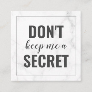 Trendy Girly Marble Business Referral Card