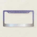 Trendy Girly Silver Violet Glitter Ombre