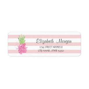Trendy Girly Watercolor Pineapple,Stripes 
