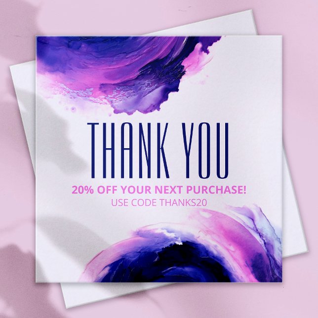 Trendy Glam Abstract Elegant Purple Discount Card (Creator Uploaded)
