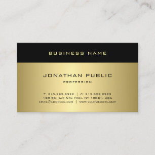 Trendy Glam Gold Look Modern Elegant Minimalistic Business Card