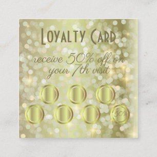 Trendy Glam Gold Shiny Sparkling Makeup & Hair Loyalty Card