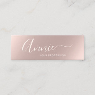 Trendy glam rose gold makeup artist boutique mini business card