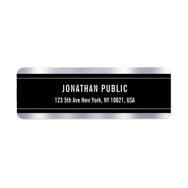 Trendy Glamour Black Silver Template Elegant (Front)