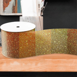 Trendy Glamourous Chic Luxury Faux Glitter Striped Grosgrain Ribbon