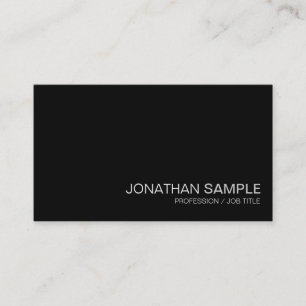 Trendy Glamourous Design Plain Black White Luxury Business Card