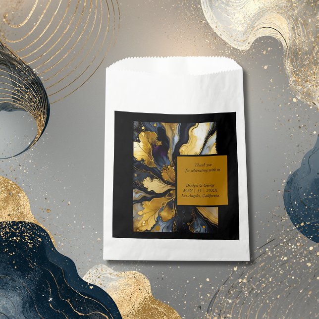 trendy glitter black gold wedding favour bags (Creator Uploaded)