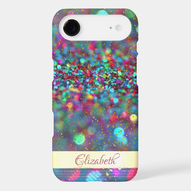 Trendy  Glitter Bokeh  Gold Confetti- Personalised Case-Mate iPhone Case (Back)