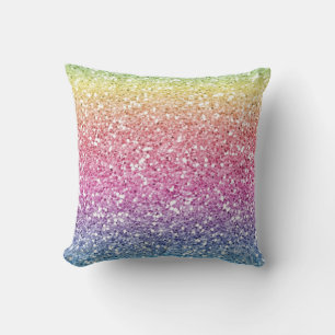 Trendy Glitter Colourful Ombre Cushion