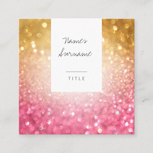 Trendy Glitter Jewel Social Square Business Card (Front)