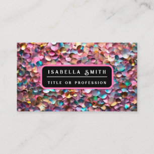 Trendy Glitter Opal Holographic Collection Business Card