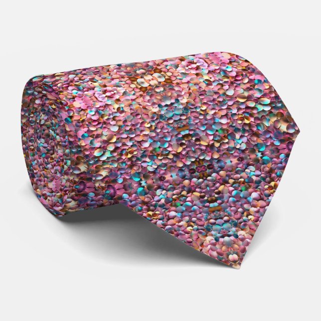 Trendy Glitter Opal Holographic Collection Tie (Rolled)