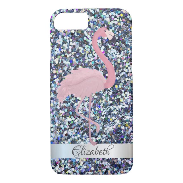 Trendy  Glitter Pink Flamingo- Personalised Case-Mate iPhone Case (Back)