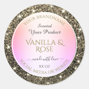 Trendy Glitter Stars Product Packaging Labels Chic