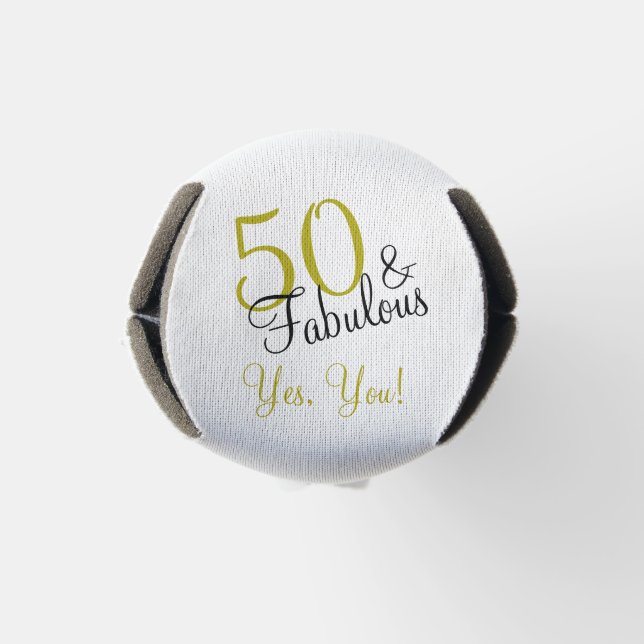 Trendy Gold and Black 50th & Fabulous Birthday Bottle Cooler (Bottom)