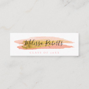 trendy gold and pink graduation name insert card